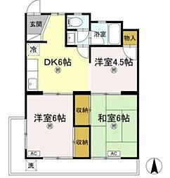 ParkWest松縄 3DKの間取図画像