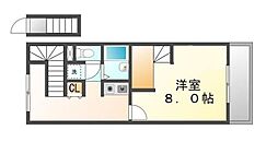 レオネクストキララ2 1Kの間取図画像
