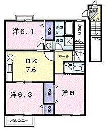 パールスクェアC 3DKの間取図画像