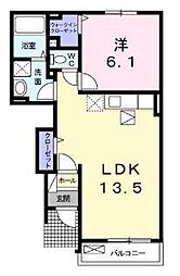 エレガンシア・ブローテ1 1LDKの間取図画像