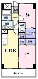 アメニティ屋島 2DKの間取図画像