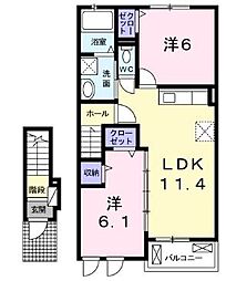 パール・マリン 2LDKの間取図画像