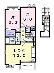 ブライトパーク2 2LDKの間取図画像