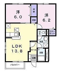 プリムローズ 2LDKの間取図画像