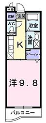 サンロイヤルガーデンC棟 1Kの間取図画像