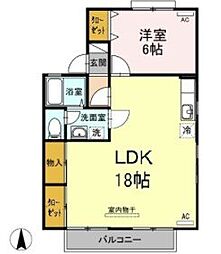 ドミール円座B 1LDKの間取図画像