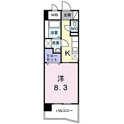 デイドリーム 1Kの間取図画像