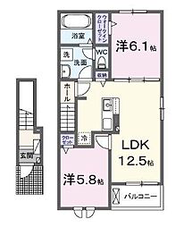 丸亀市天満町2丁目アパート 2LDKの間取図画像