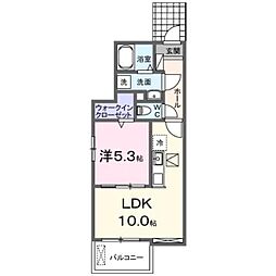 カーサ 福岡 II 1LDKの間取図画像