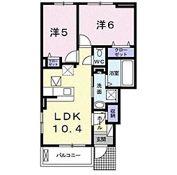 アグレアーブル4 2LDKの間取図画像