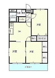 リーフライツ 3DKの間取図画像