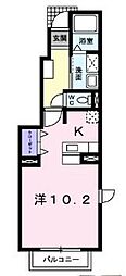 エトワール・AIB 1Kの間取図画像