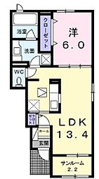エトワール1 1LDKの間取図画像