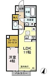 ブラン・ノワール前塩屋 1LDKの間取図画像