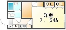 レオパレス川添 1Kの間取図画像