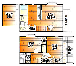 ミザール田中 2LDKの間取図画像