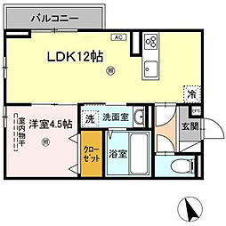 Nocturne2 1LDKの間取図画像
