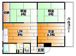 パールハイツ 3LDKの間取図画像
