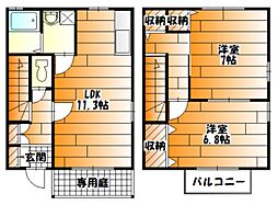 クレール吉村 2LDKの間取図画像