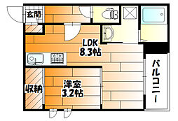 レガリスト長束 1LDKの間取図画像