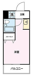 メゾンドフレシール ワンルームの間取図画像