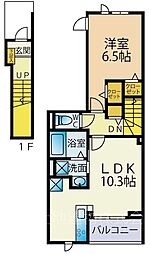 ラメゾン385 204 2階1LDKの間取り