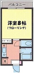 ヒルズオキ 1Kの間取図画像
