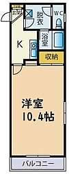 本山マンション 1Kの間取図画像