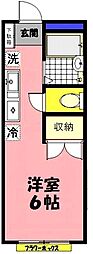 フラッツ風戸 ワンルームの間取図画像