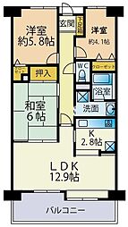 ダイアパレス千葉都町 3LDKの間取図画像