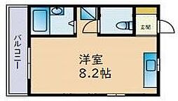 グローリイーハイツ ワンルームの間取図画像
