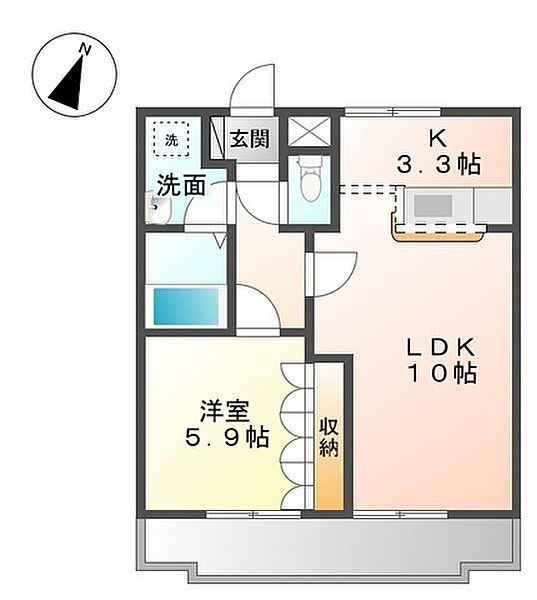 レインボーヒル ｜京都府福知山市桔梗が丘３丁目(賃貸アパート1LDK・2階・44.55㎡)の写真 その2