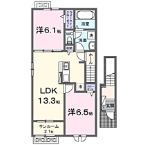 セレッソ水取  ｜ 福井県小浜市水取４丁目（賃貸アパート2LDK・2階・63.04㎡） その2