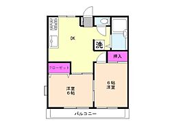 プラザ・ドゥ・カルティエ2 2DKの間取図画像