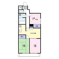 ラ・フォーレ狭山ヶ丘2番館 3DKの間取図画像