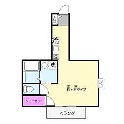 A・LULU 1Kの間取図画像