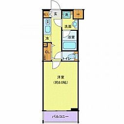 プレール・ドゥーク高井戸 1Kの間取図画像