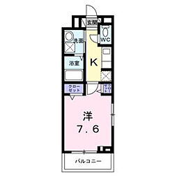 西武新宿線 井荻駅 徒歩5分の賃貸アパート 3階1Kの間取り