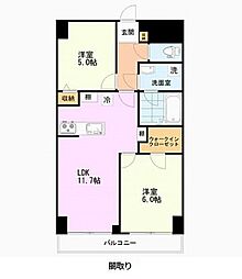ロイヤルキャステージ恋ケ窪 2LDKの間取図画像