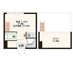 ハーモニーテラスSanando南阿佐ヶ谷 ワンルームの間取図画像