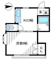グリーンコーポR&Y 1Kの間取図画像