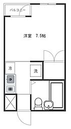ワンズ・キャッスル ワンルームの間取図画像