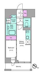 SEASONFLATS新高円寺 1DKの間取図画像