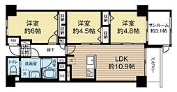 京急仙台プラザ 3LDKの間取図画像