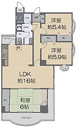 ライオンズマンション明石魚住 3LDKの間取図画像