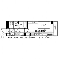 スカラーズ 1Kの間取図画像