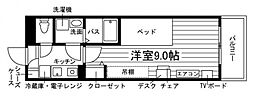 学生会館ブラン白新 1Kの間取図画像