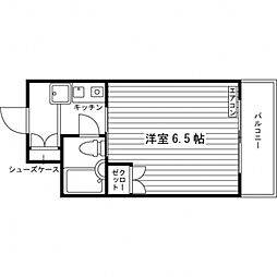 アールグレー中神 1Kの間取図画像