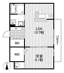 京王井の頭線 西永福駅 徒歩7分の賃貸アパート 2階1LDKの間取り