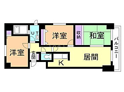 メセナ常磐 3LDKの間取図画像